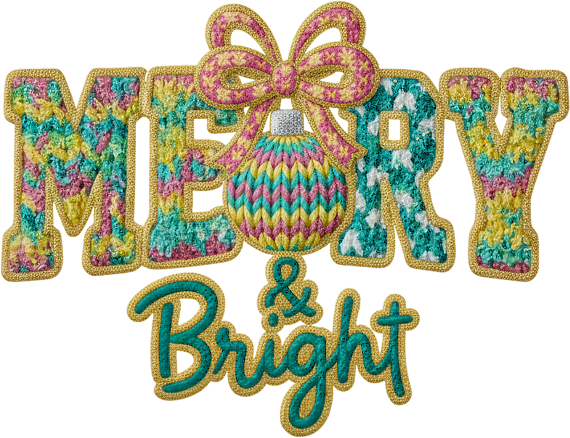 Yarn Merry and Bright - Christmas Ready to Press DTF Transfer