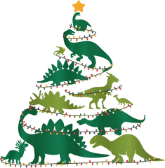 Dinosaurs Christmas Tree - Christmas Ready to Press DTF Transfer