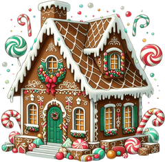 Christmas Gingerbread House - Christmas Ready to Press DTF Transfer
