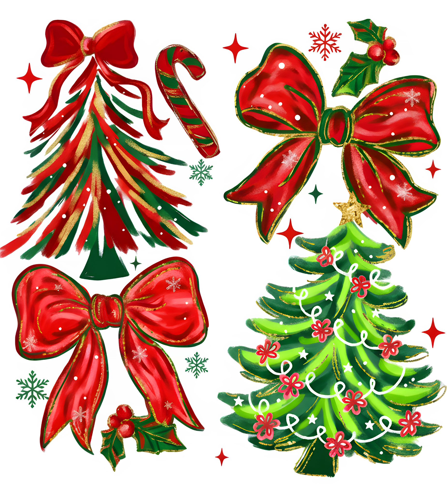 Coquette Christmas Bow - Christmas Ready to Press DTF Transfer