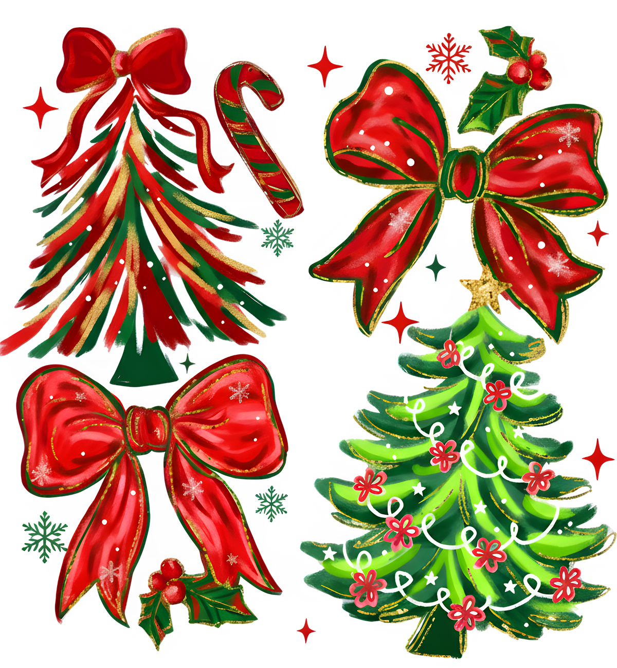 Coquette Christmas Bow - Christmas Ready to Press DTF Transfer