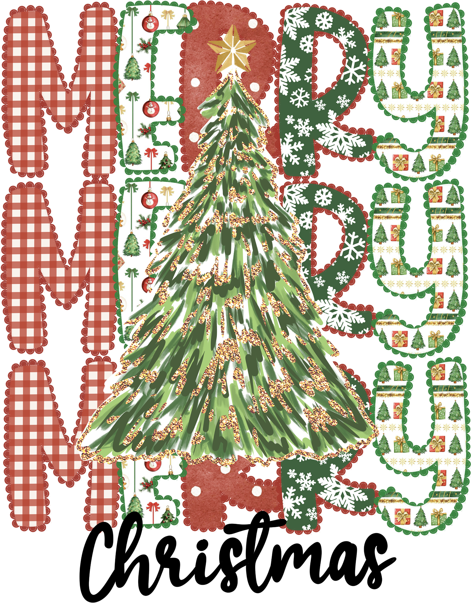 Merry Christmas - Christmas Ready to Press DTF Transfer