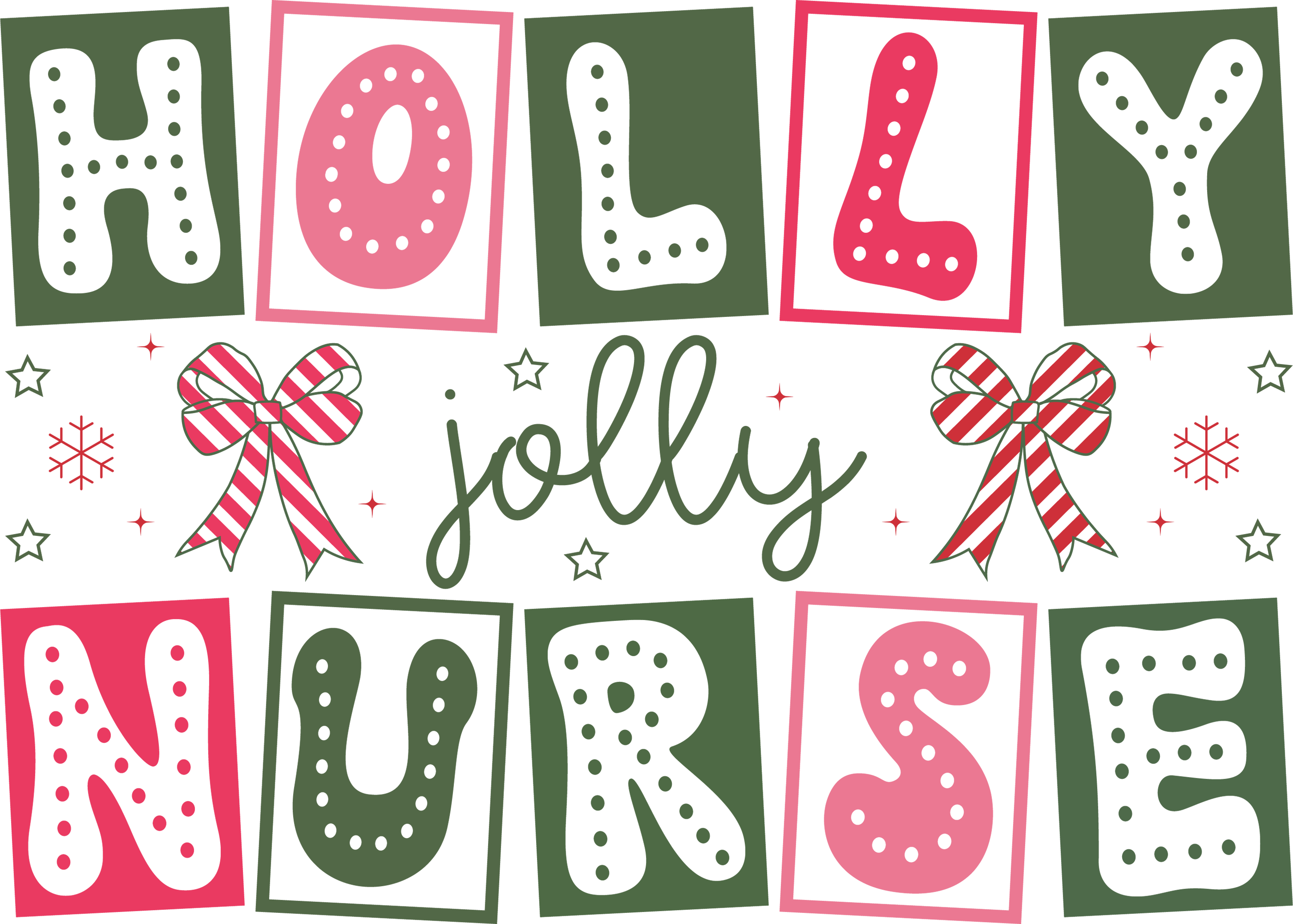 Holly Jolly Nurse - Christmas Ready to Press DTF Transfer