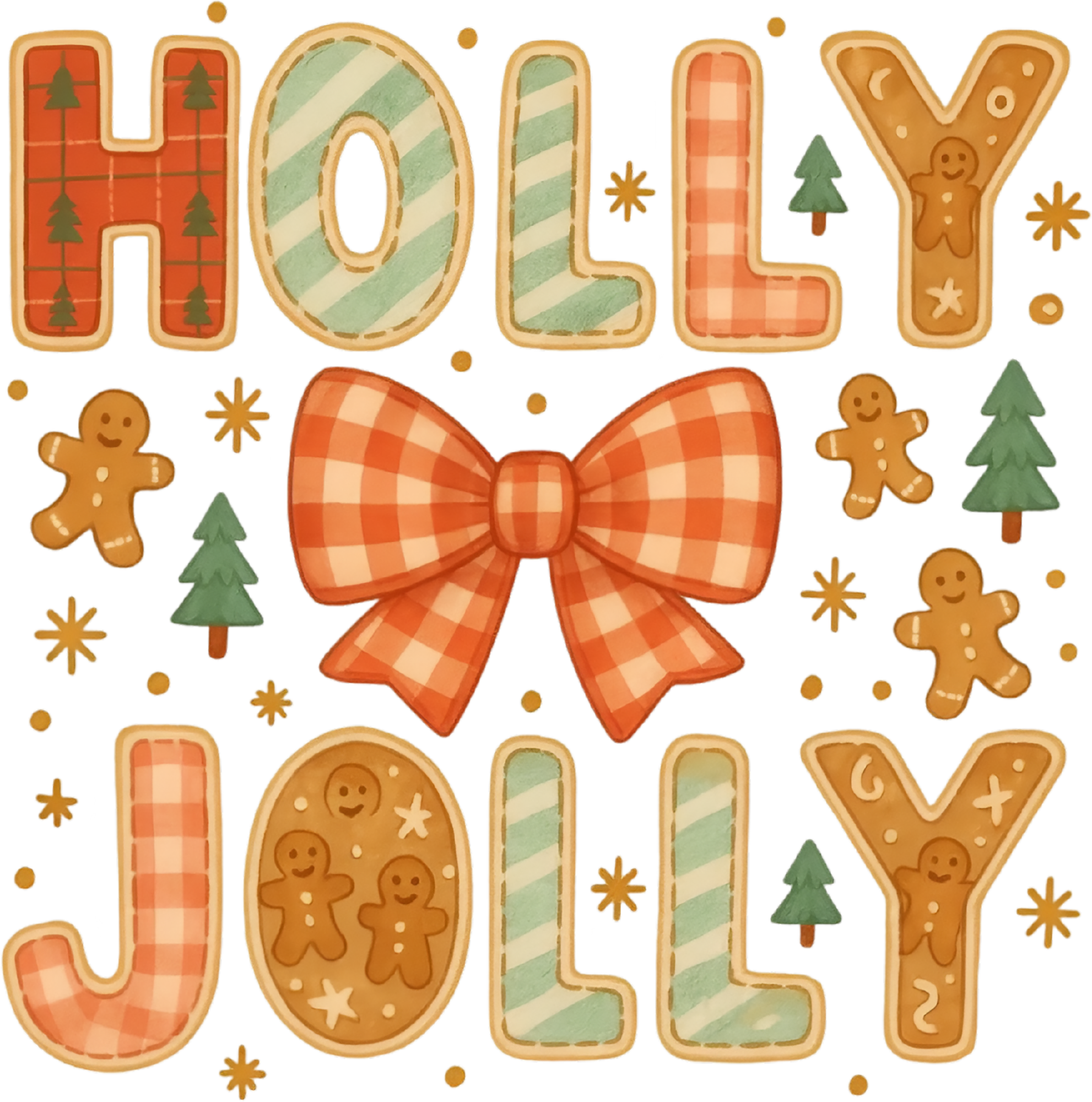 Holly Jolly - Christmas Ready to Press DTF Transfer
