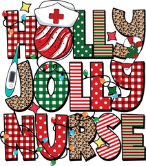 Holly Jolly Nurse - Christmas Ready to Press DTF Transfer