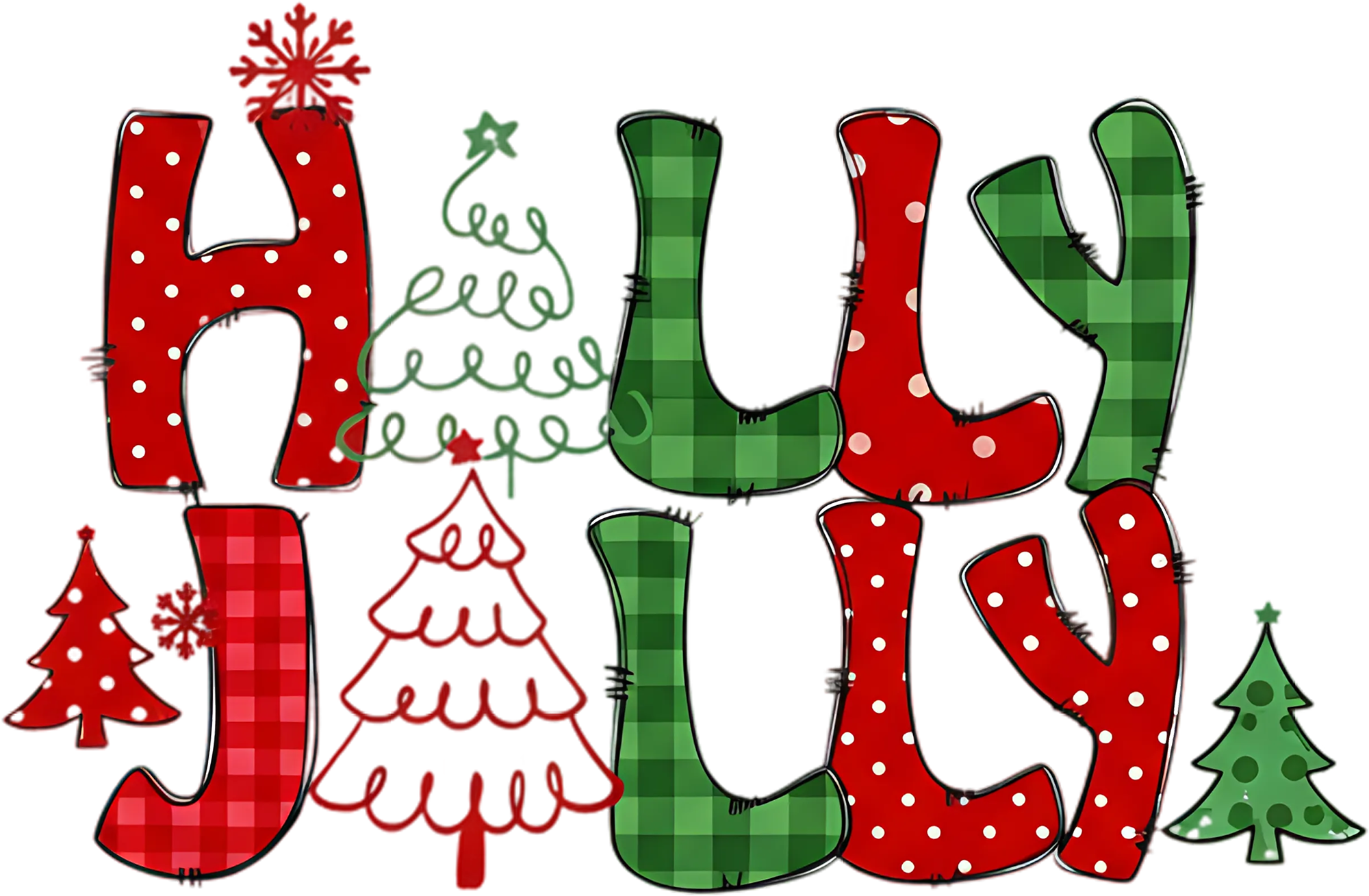 Holly Jolly Christmas - Christmas Ready to Press DTF Transfer