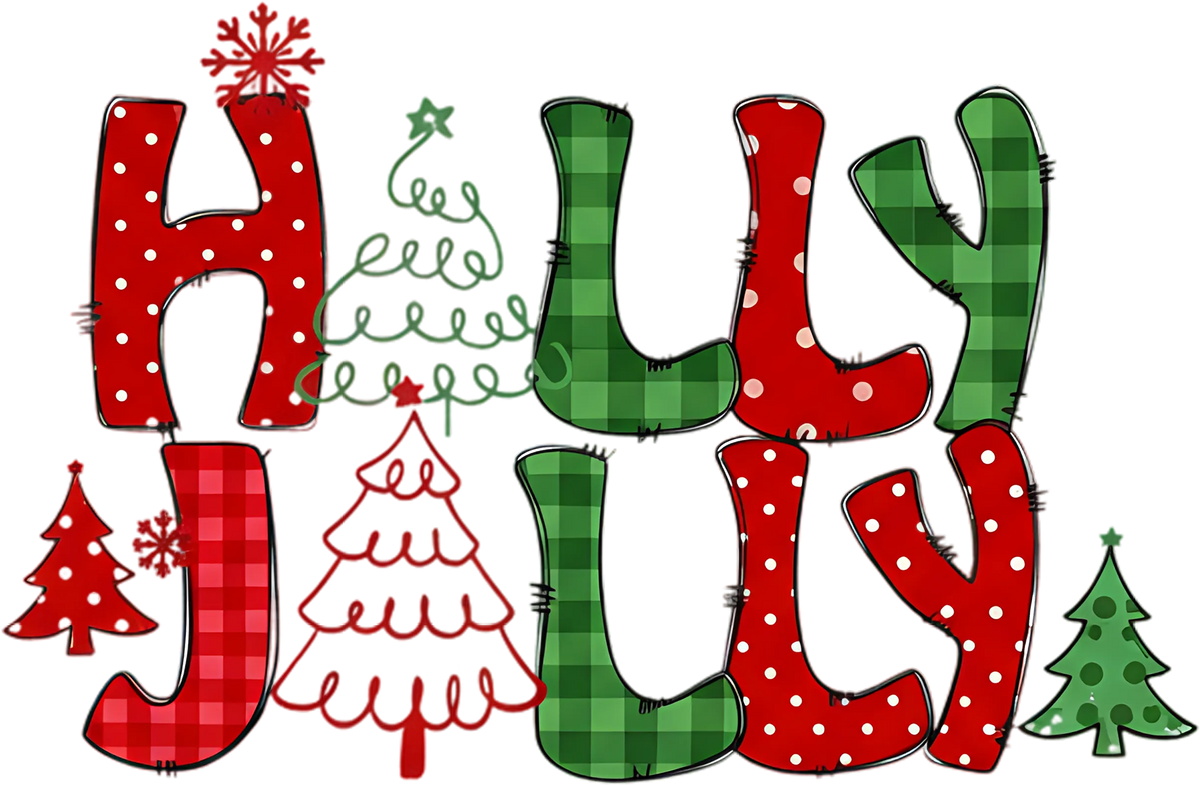 Holly Jolly Christmas - Christmas Ready to Press DTF Transfer