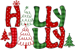 Holly Jolly Christmas - Christmas Ready to Press DTF Transfer