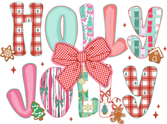 Holly Jolly Bow - Christmas Ready to Press DTF Transfer