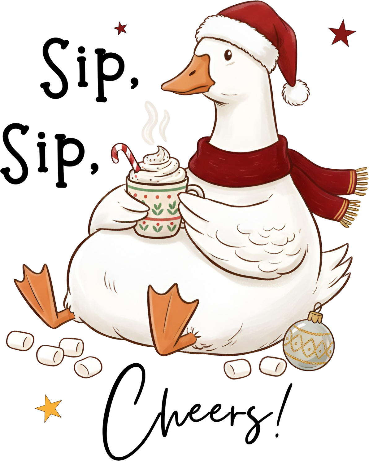 Coquette Silly Christmas Goose - Christmas Ready to Press DTF Transfer