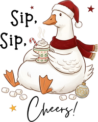 Coquette Silly Christmas Goose - Christmas Ready to Press DTF Transfer