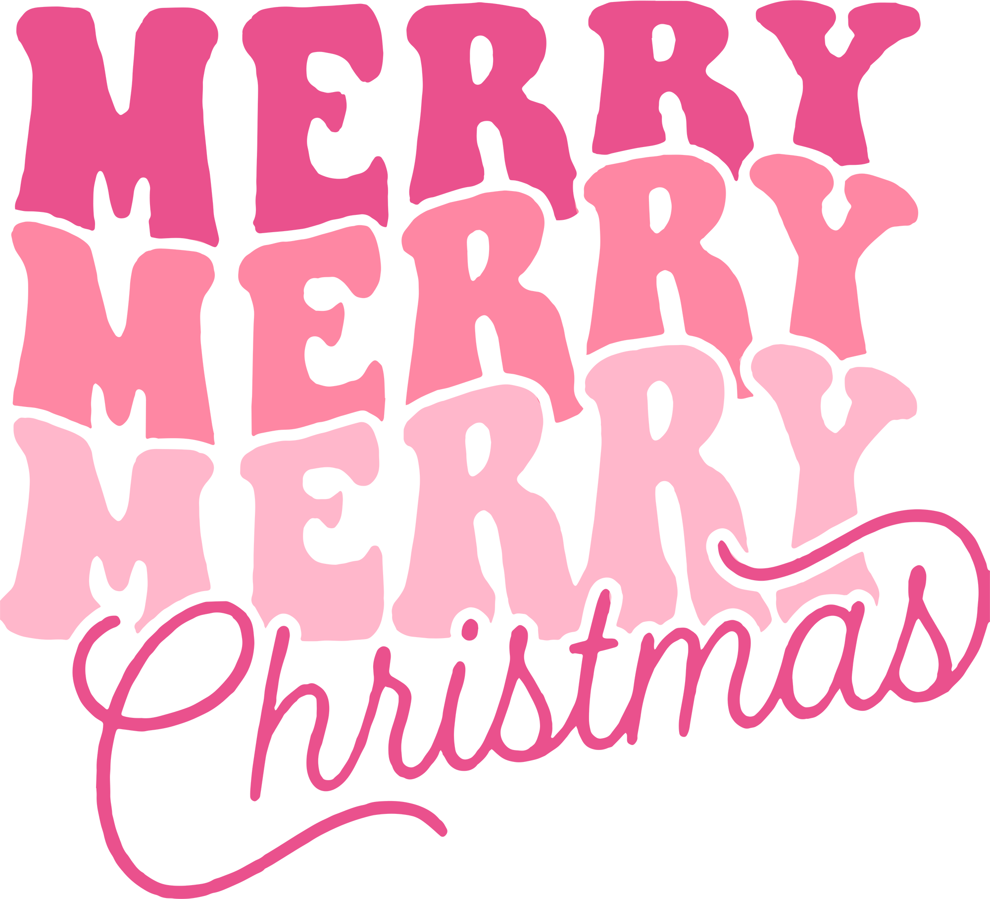 Pink Merry Christmas - Christmas Ready to Press DTF Transfer