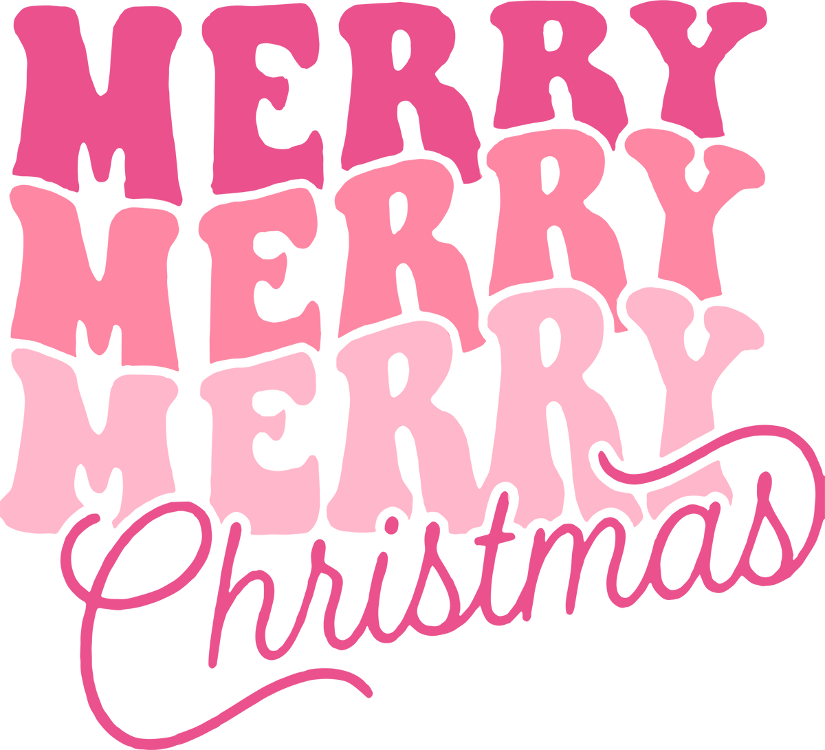 Pink Merry Christmas - Christmas Ready to Press DTF Transfer