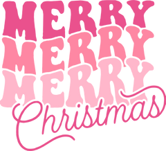 Pink Merry Christmas - Christmas Ready to Press DTF Transfer