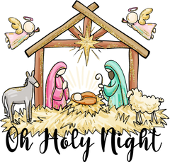 Christmas Oh Holly Night - Christmas Ready to Press DTF Transfer