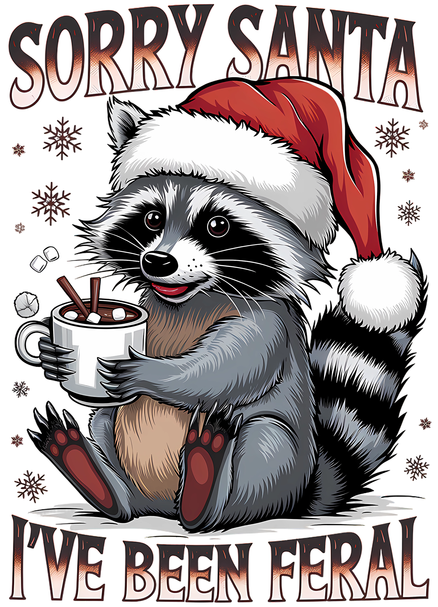 Sorry Santa I've Been Feral - Christmas Ready to Press DTF Transfer