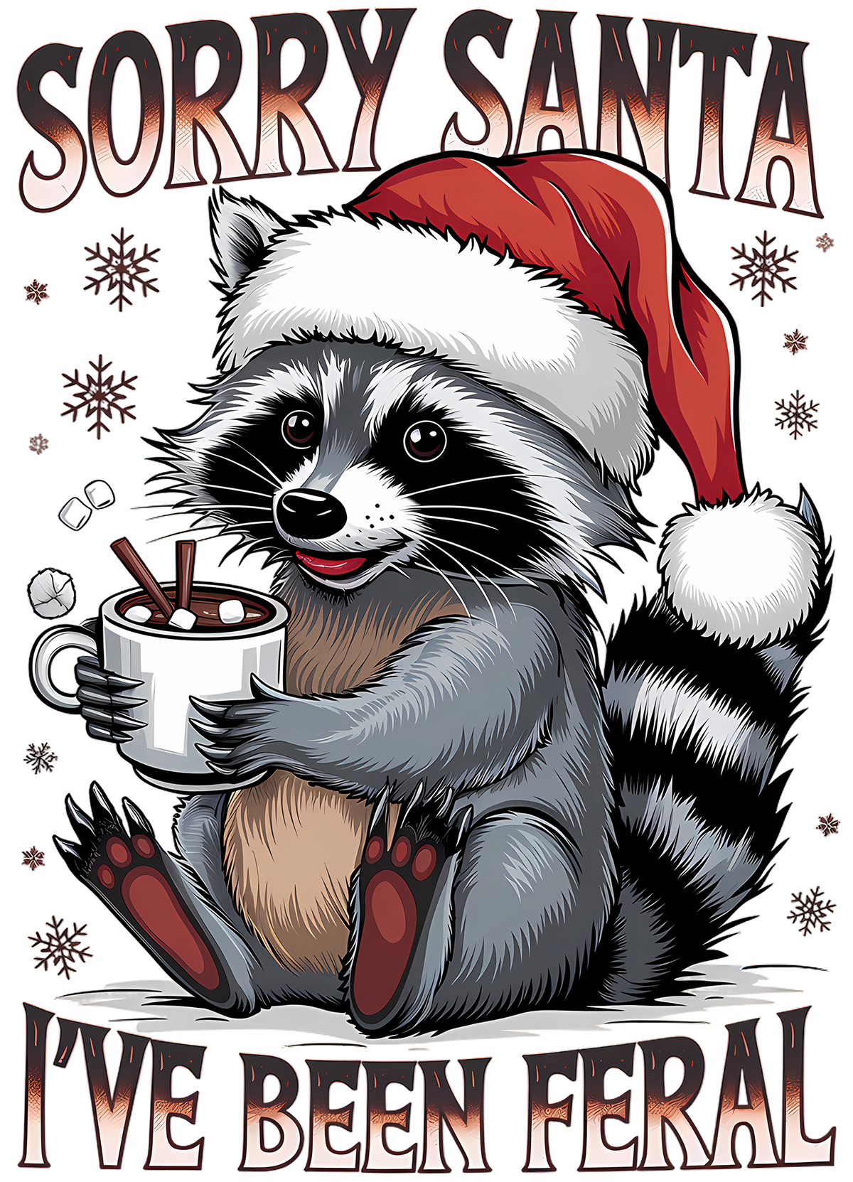 Sorry Santa I've Been Feral - Christmas Ready to Press DTF Transfer