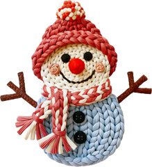 Christmas Faux Yarn Crochet Snowman - Christmas Ready to Press DTF Transfer