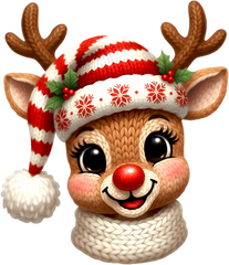 Latch Hook Yarn Crochet Christmas Reindeer - Christmas Ready to Press DTF Transfer