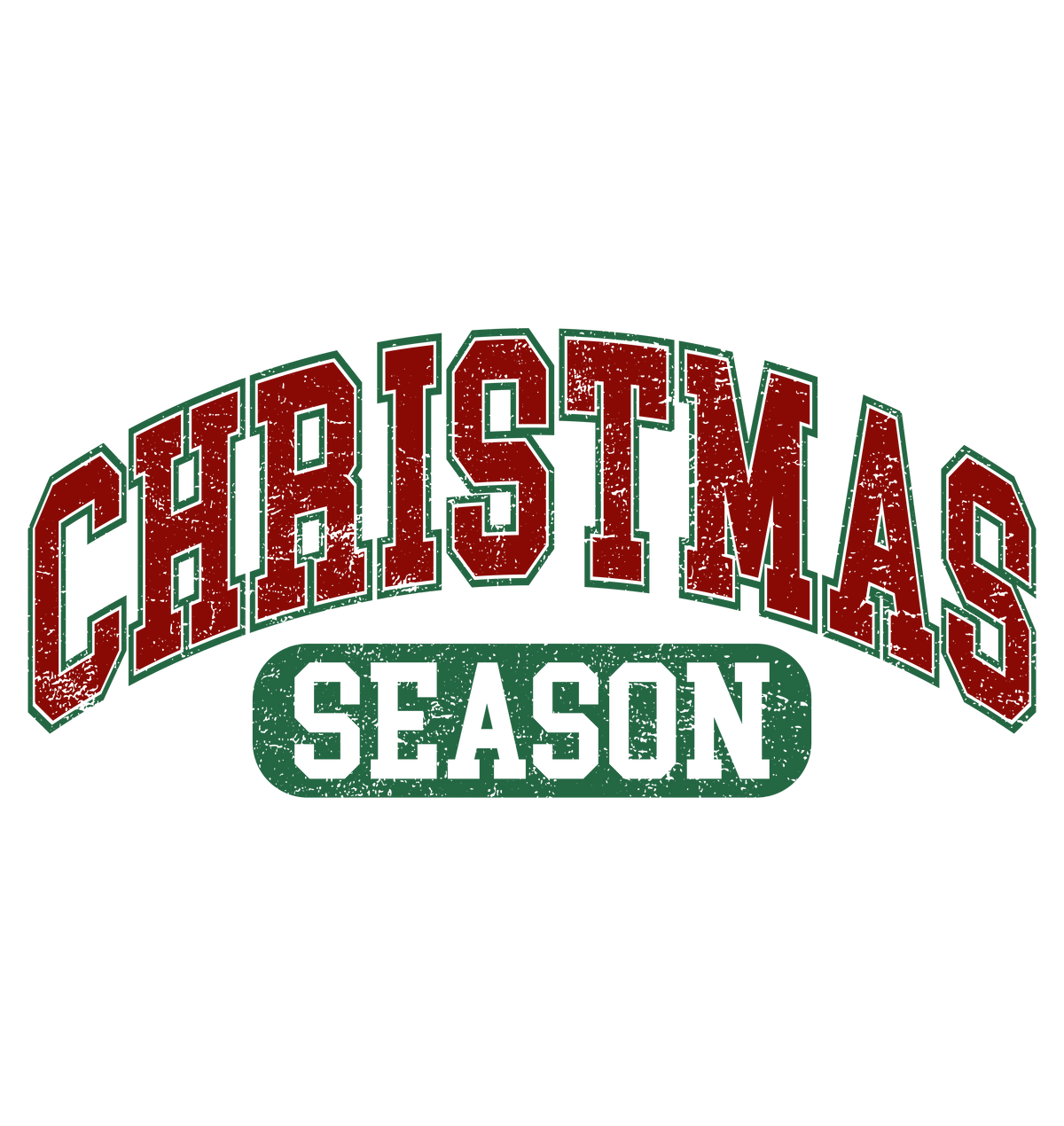 Christmas Season Vintage Varsity - Christmas Ready to Press DTF Transfer