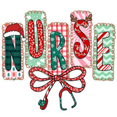 Christmas Nurse Holiday Design - Christmas Ready to Press DTF Transfer