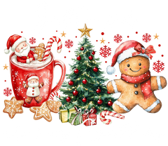 Cozy Christmas Watercolor Design - Christmas Ready to Press DTF Transfer