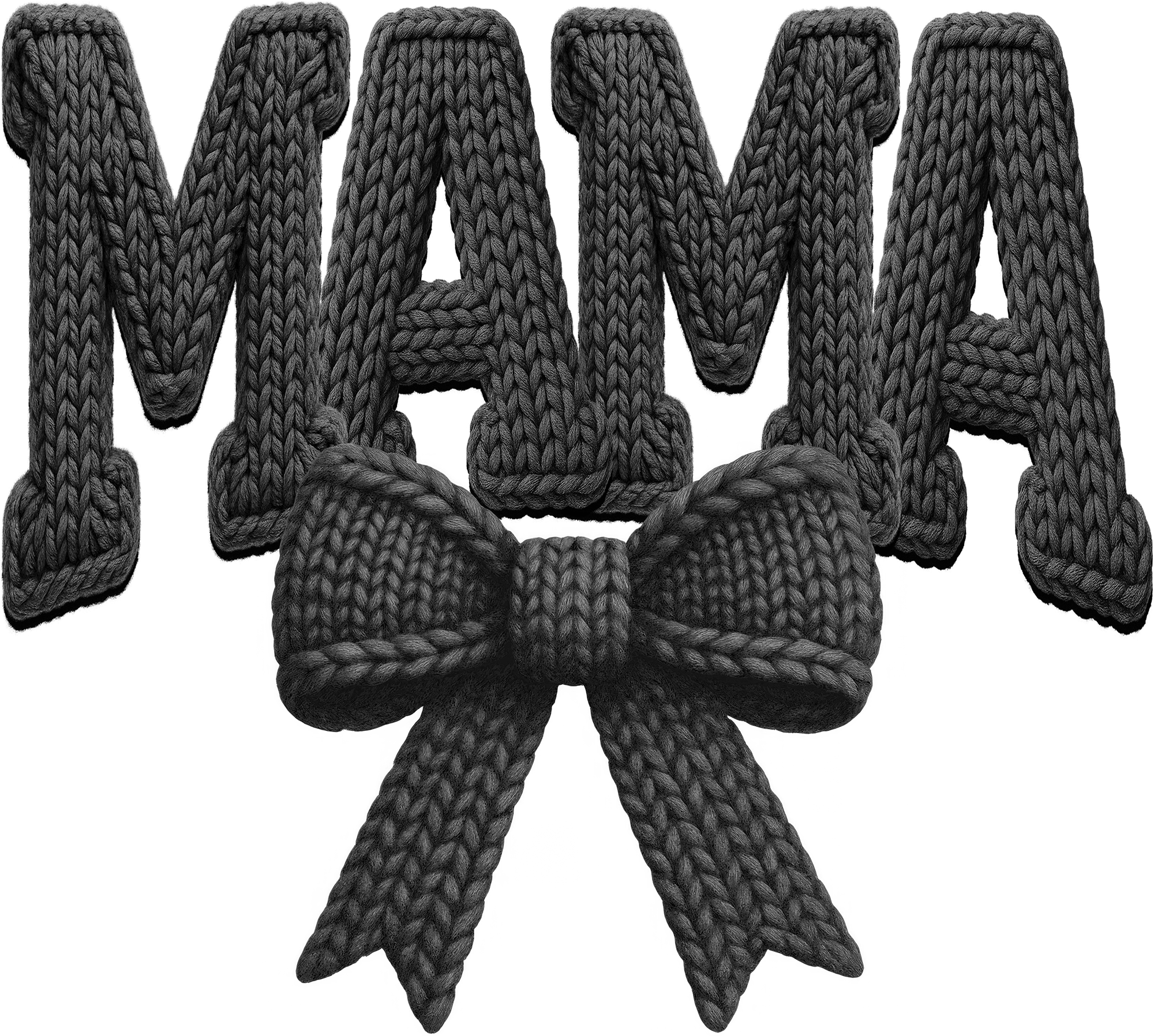 Latch Hook Yarn Faux Coquette Mama - Family Ready to Press DTF Transfer