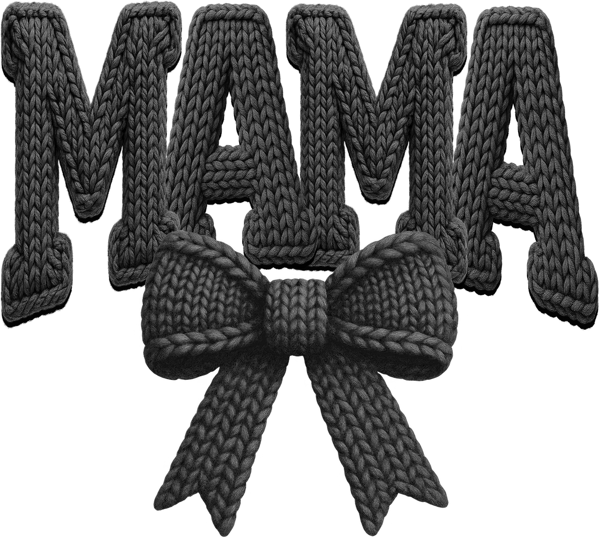 Latch Hook Yarn Faux Coquette Mama - Family Ready to Press DTF Transfer