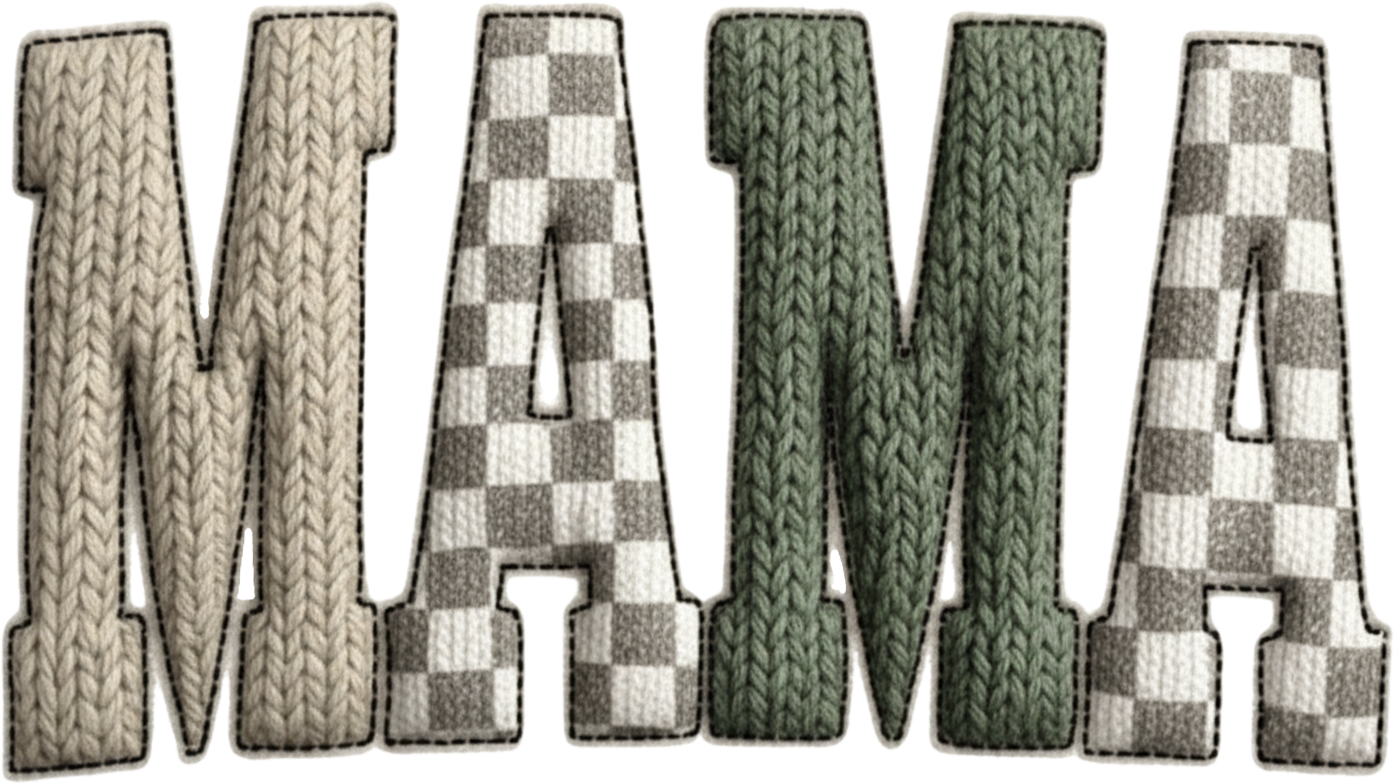 Faux Yarn Crochet Mama - Family Ready to Press DTF Transfer