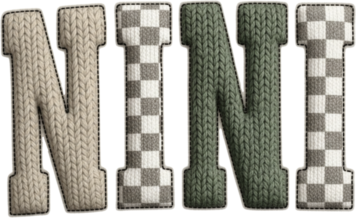 Faux Yarn Crochet Nini - Family Ready to Press DTF Transfer