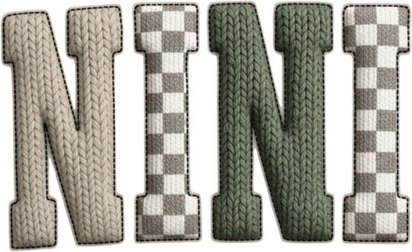 Faux Yarn Crochet Nini - Family Ready to Press DTF Transfer