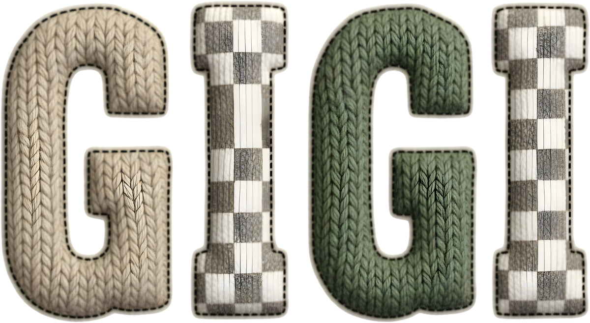 Faux Yarn Crochet Gigi - Family Ready to Press DTF Transfer