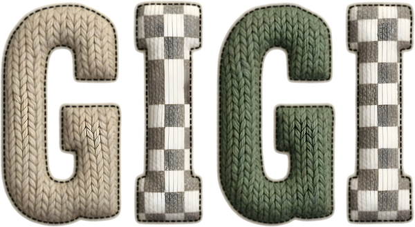 Faux Yarn Crochet Gigi - Family Ready to Press DTF Transfer