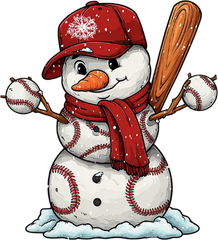 Christmas Baseball Snowman - Christmas Ready to Press DTF Transfer