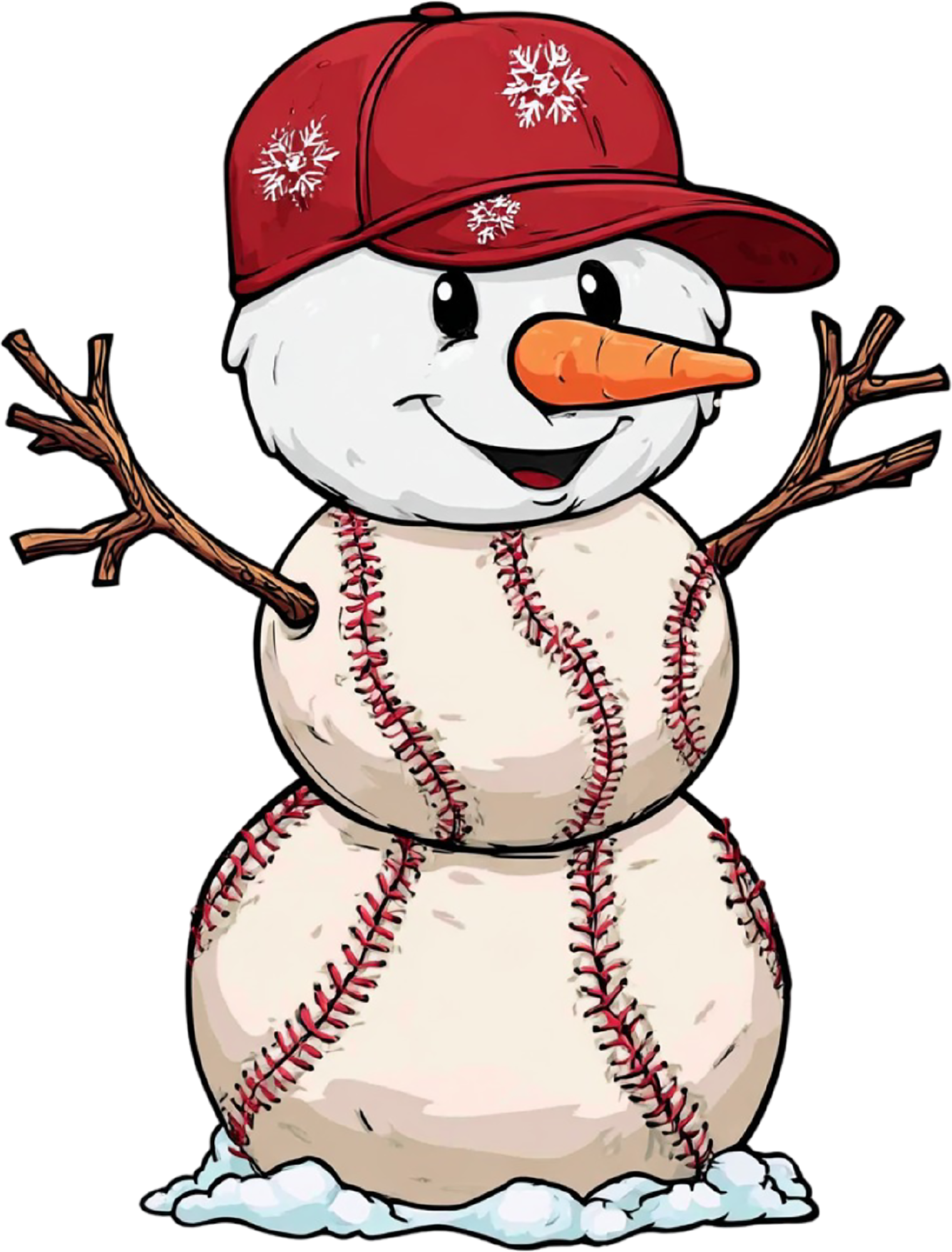 Christmas Baseball Snowman - Christmas Ready to Press DTF Transfer