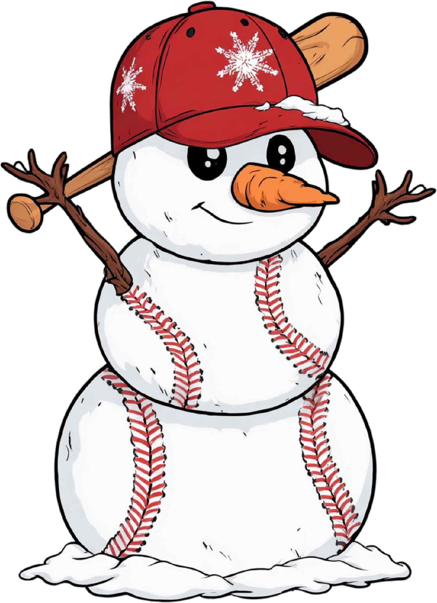 Christmas Baseball Snowman - Christmas Ready to Press DTF Transfer