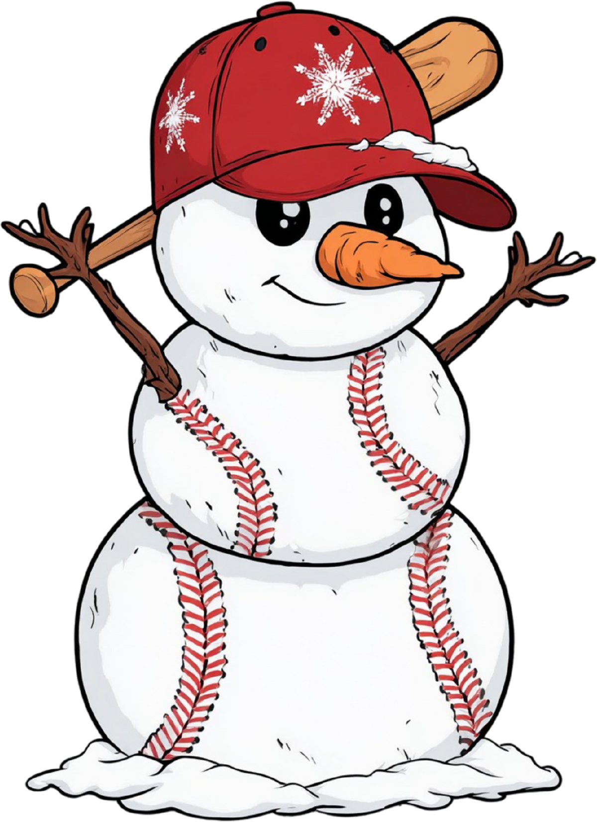 Christmas Baseball Snowman - Christmas Ready to Press DTF Transfer