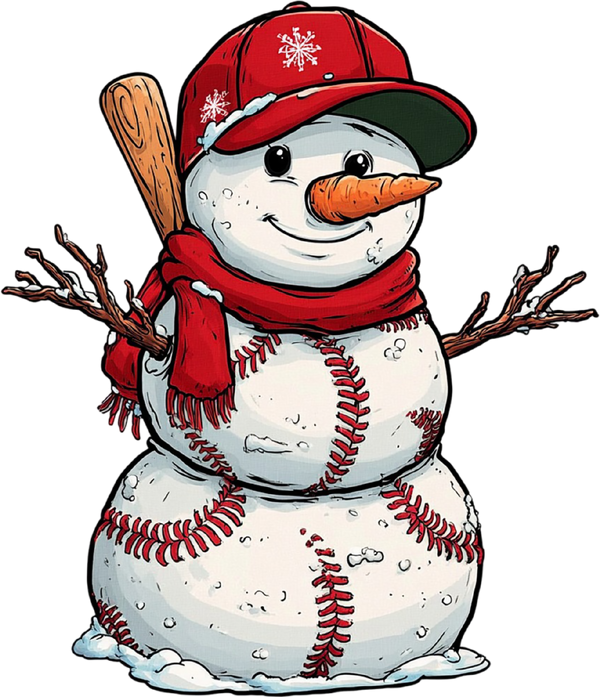 Christmas Baseball Snowman - Christmas Ready to Press DTF Transfer
