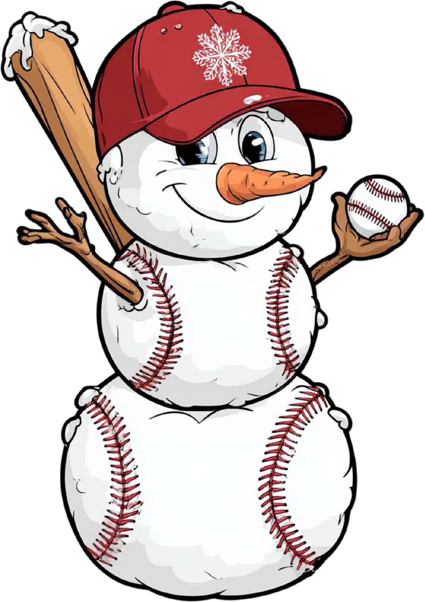 Christmas Baseball Snowman - Christmas Ready to Press DTF Transfer