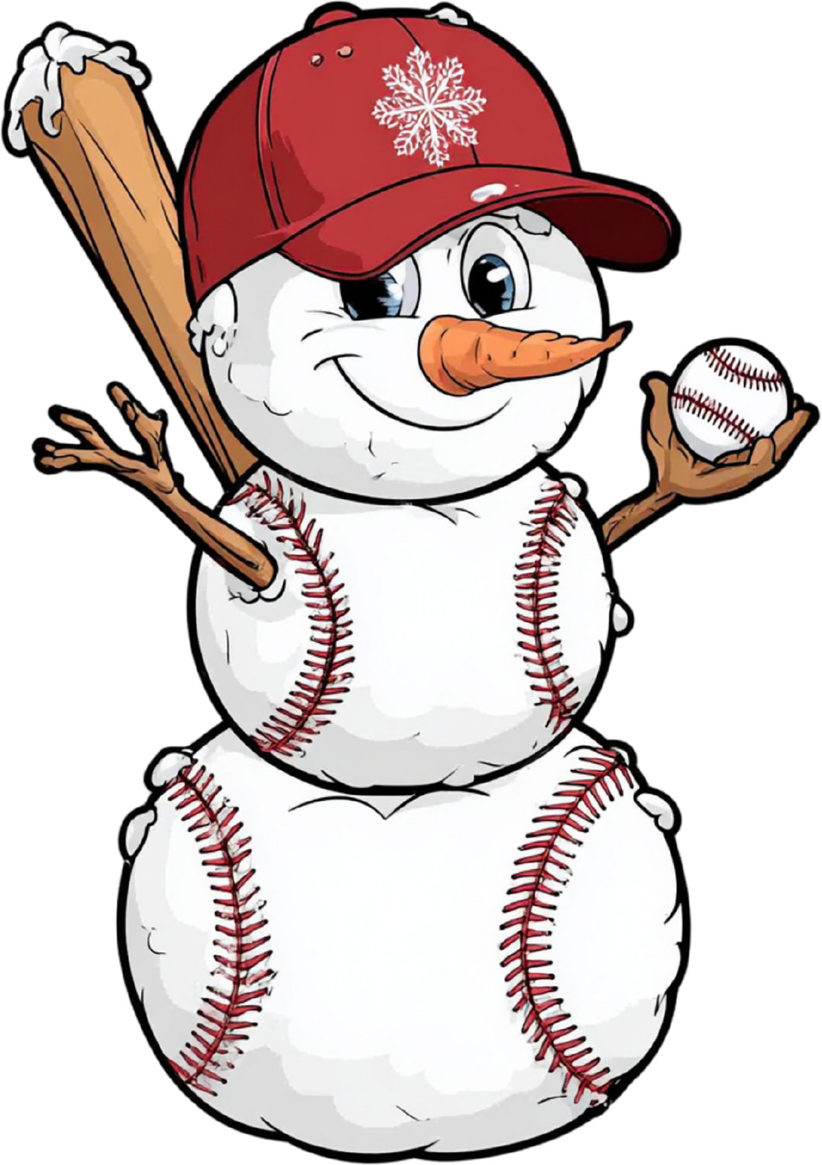 Christmas Baseball Snowman - Christmas Ready to Press DTF Transfer