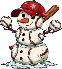 Christmas Baseball Snowman - Christmas Ready to Press DTF Transfer