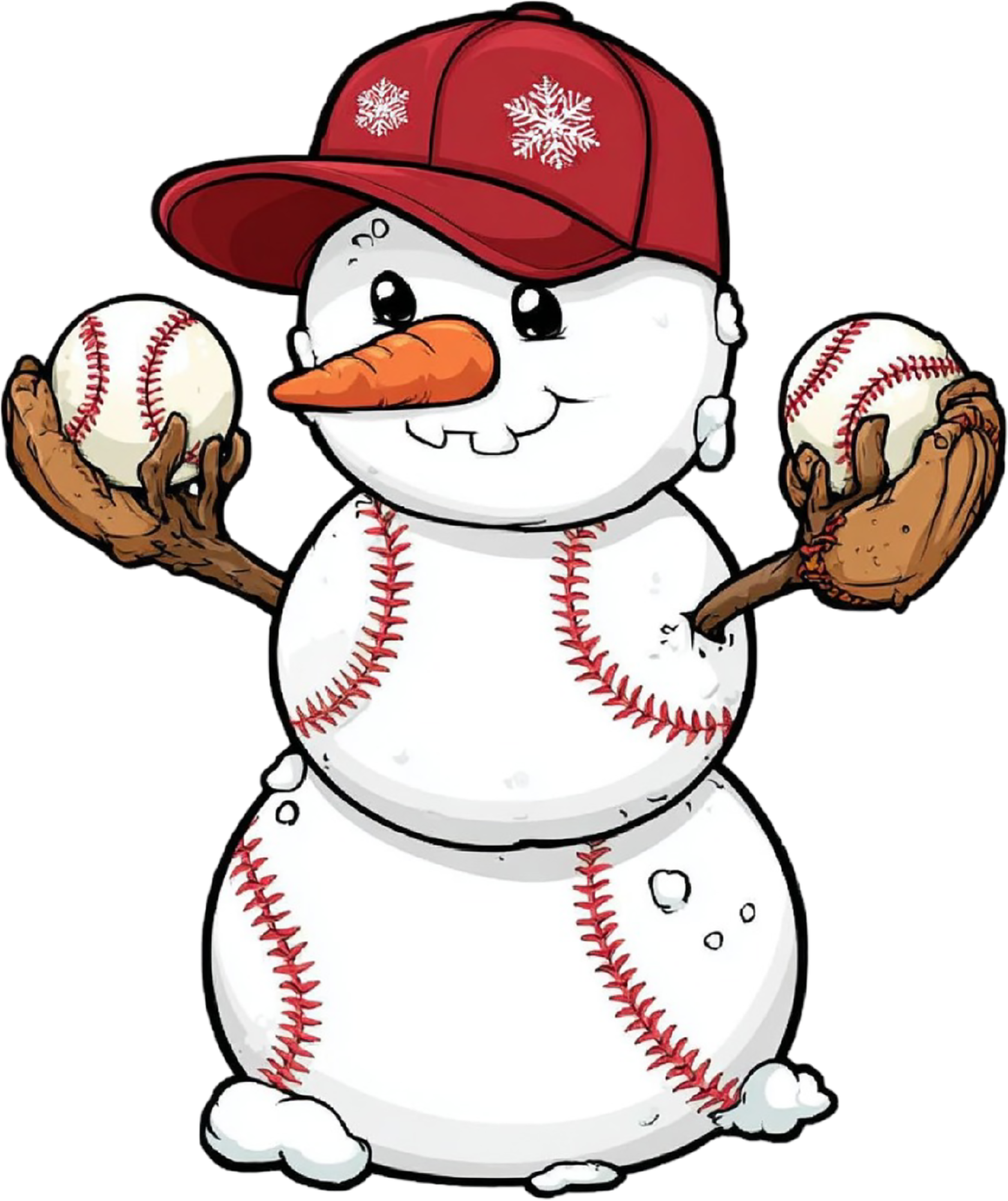 Christmas Baseball Snowman - Christmas Ready to Press DTF Transfer