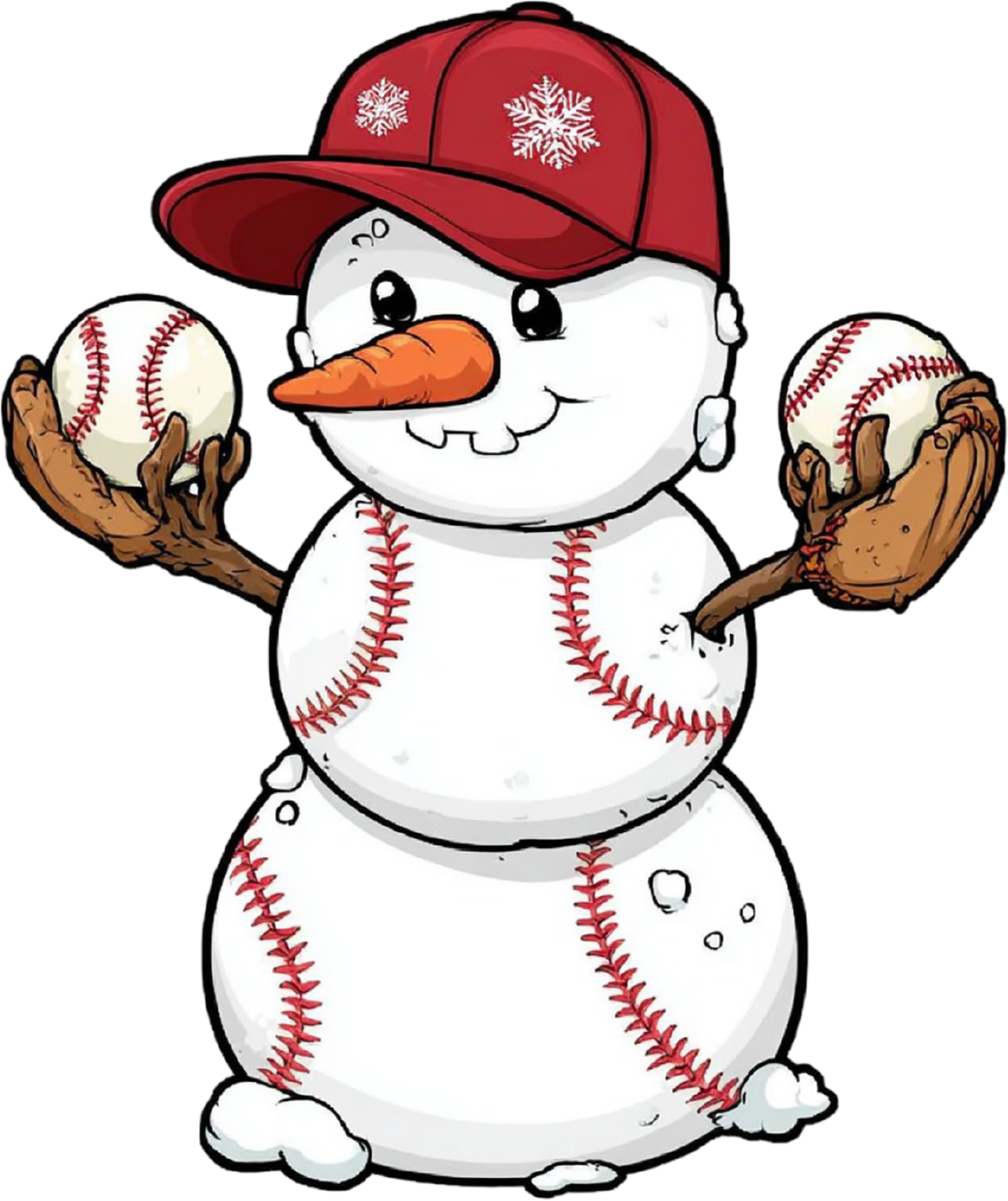 Christmas Baseball Snowman - Christmas Ready to Press DTF Transfer