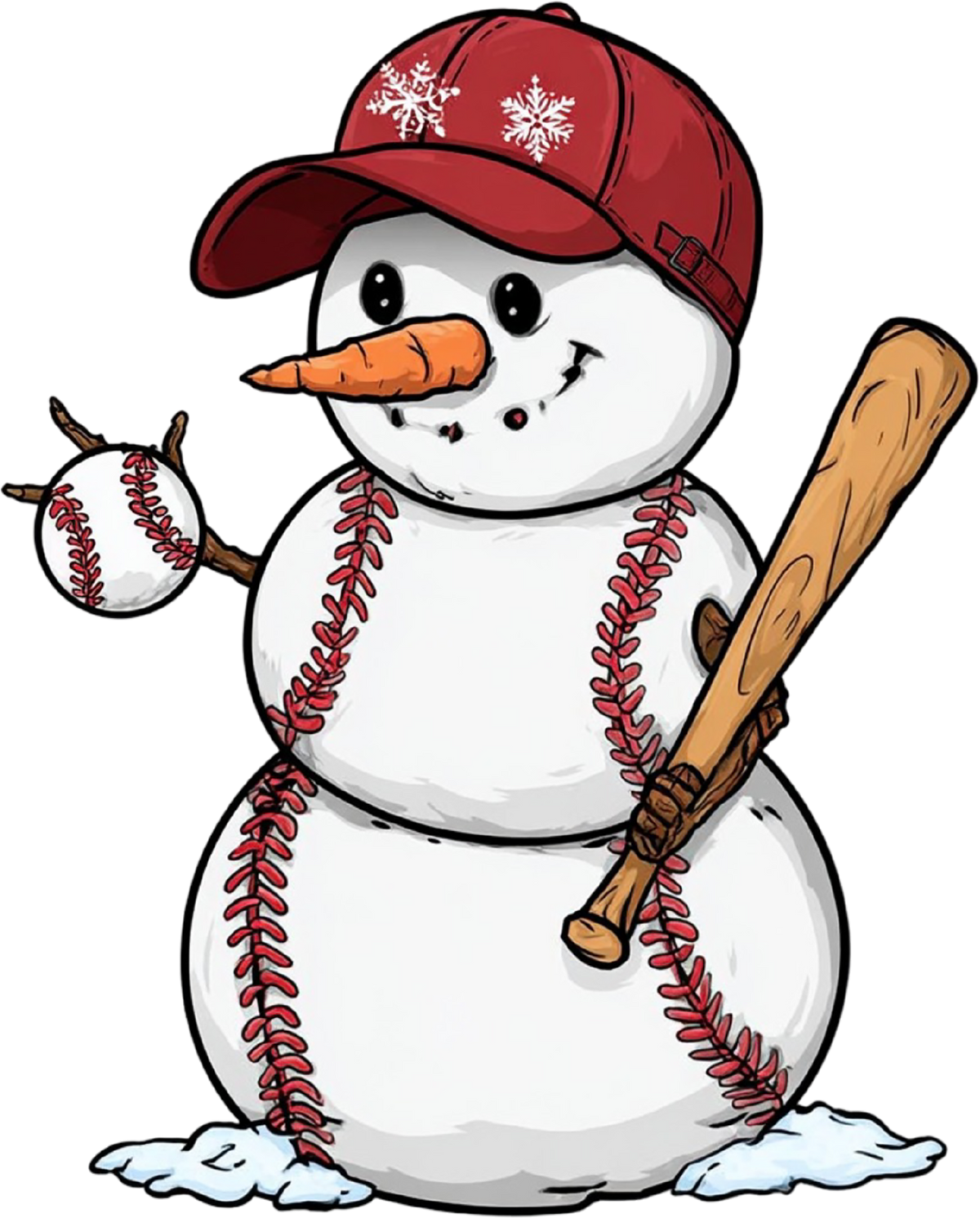 Christmas Baseball Snowman - Christmas Ready to Press DTF Transfer