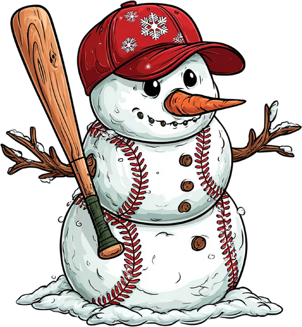 Christmas Baseball Snowman - Christmas Ready to Press DTF Transfer