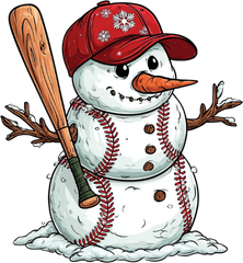 Christmas Baseball Snowman - Christmas Ready to Press DTF Transfer
