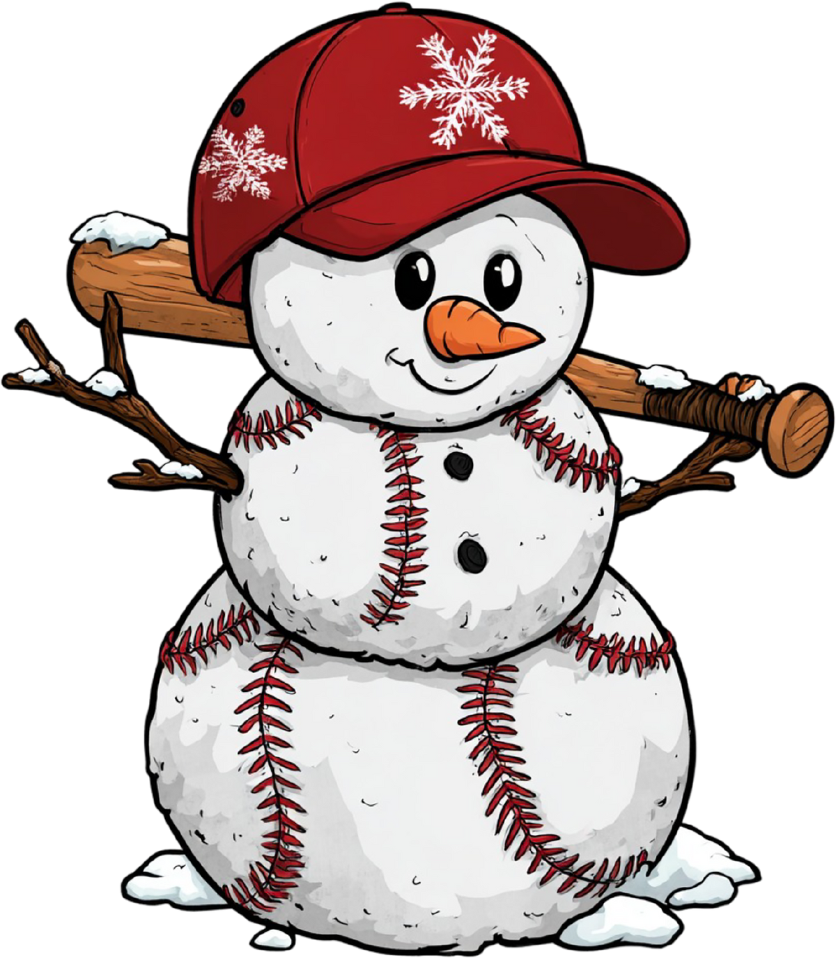 Christmas Baseball Snowman - Christmas Ready to Press DTF Transfer