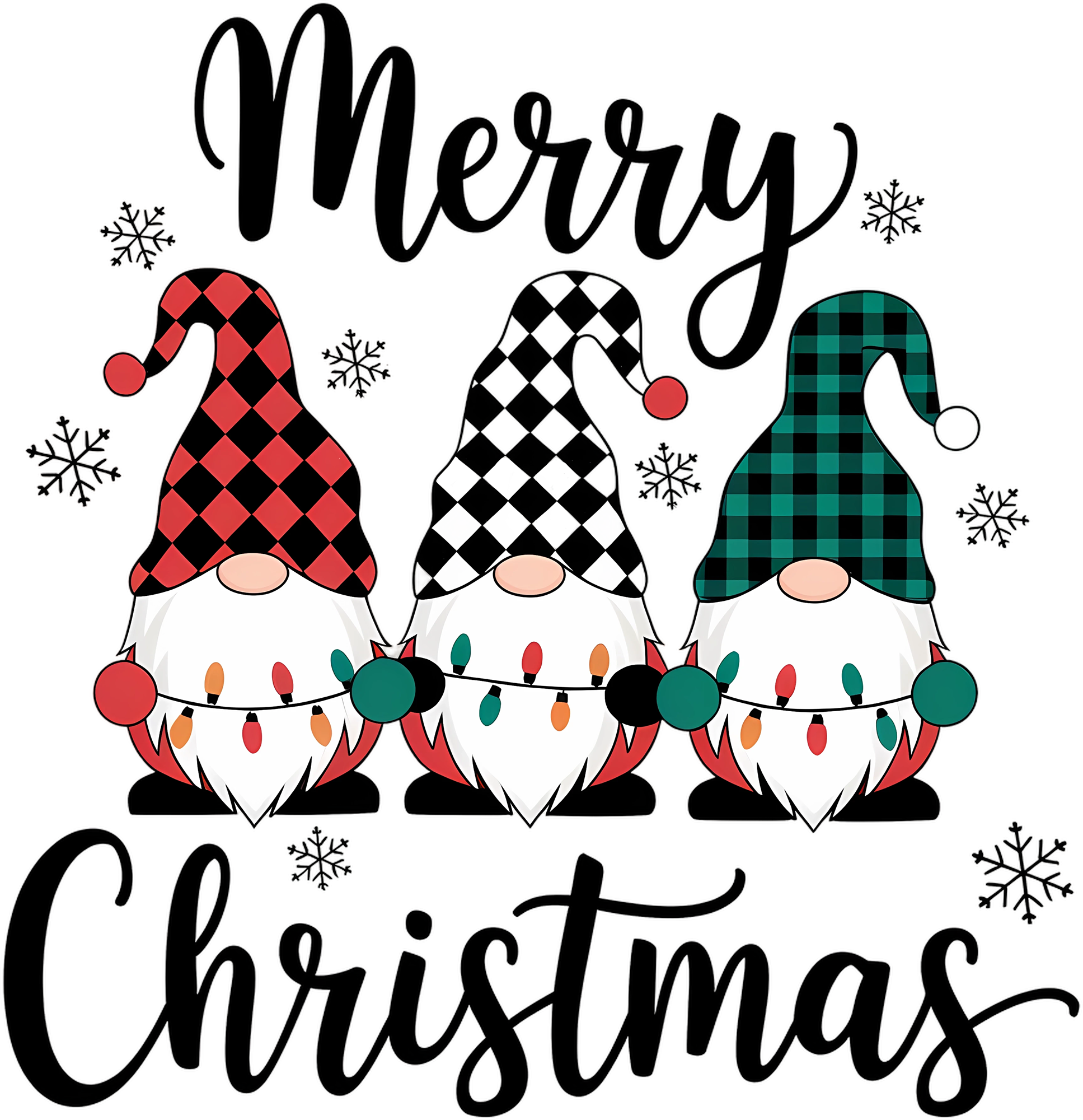 Merry Christmas Gnomies - Christmas Ready to Press DTF Transfer