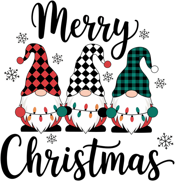 Merry Christmas Gnomies - Christmas Ready to Press DTF Transfer