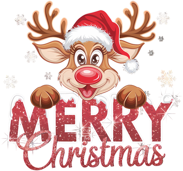 Merry Christmas Reindeer - Christmas Ready to Press DTF Transfer